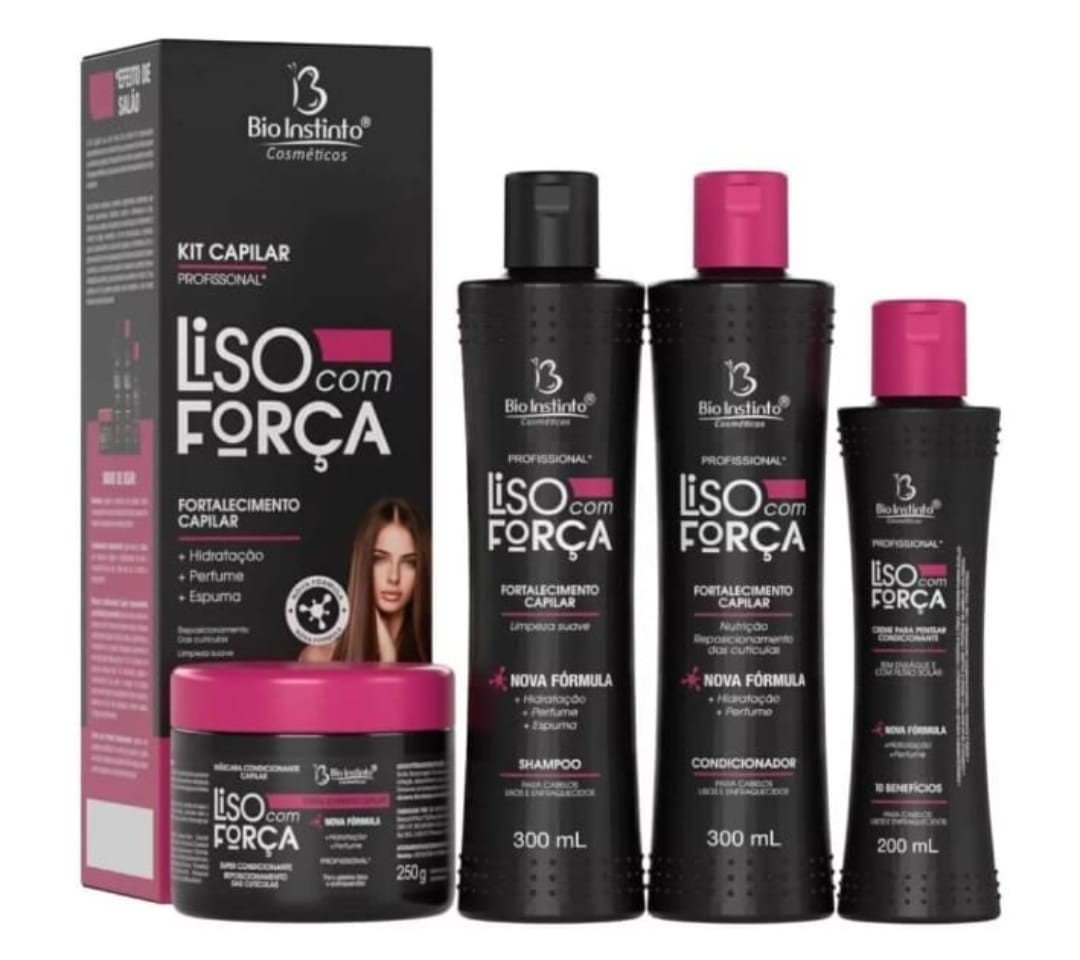 KIT CAPILAR 4 ITENS LISO COM FORÇA BIO INSTINTO