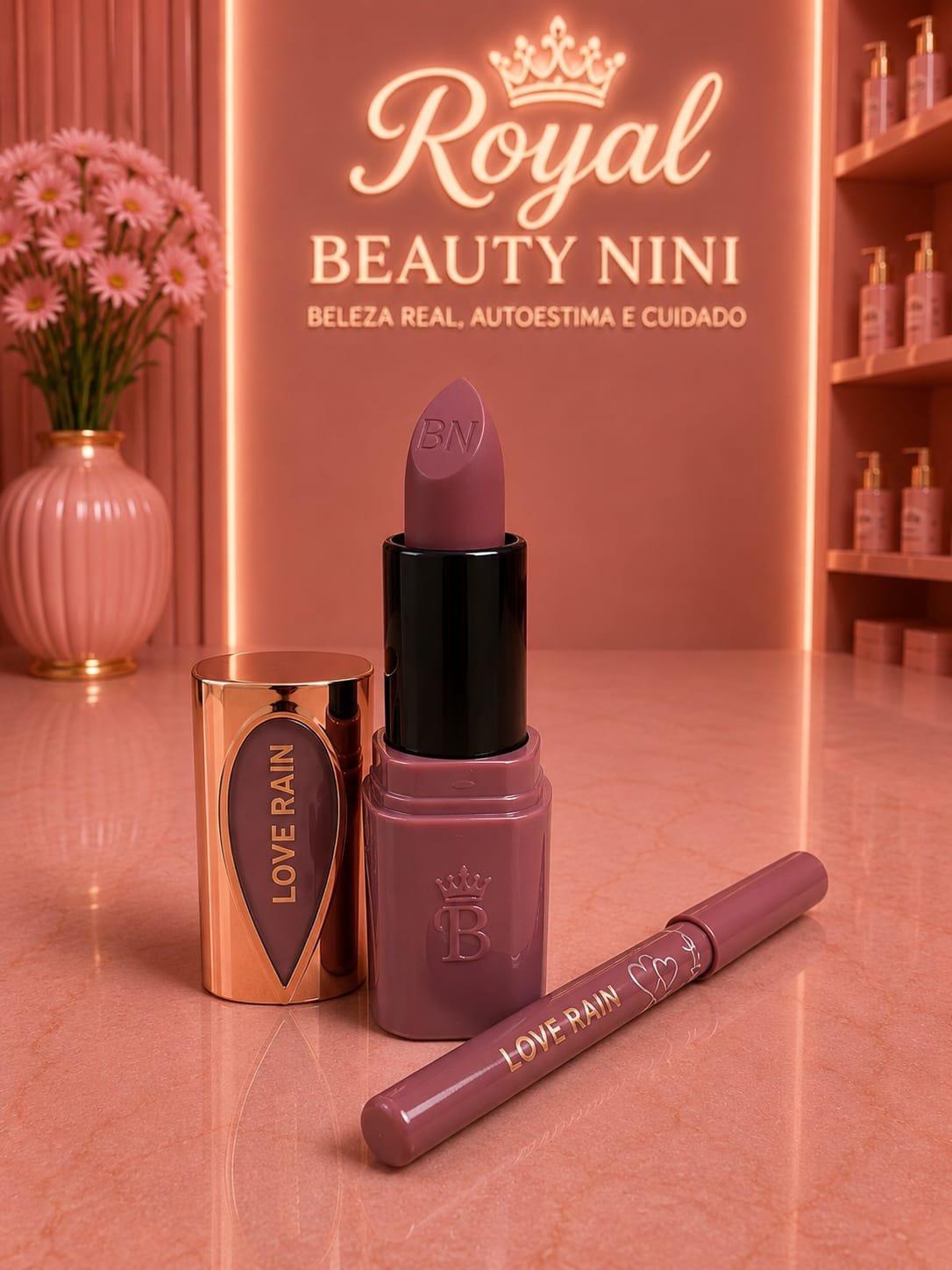 Lip Stick e Lip Liner Matte - Love Rain cor 08